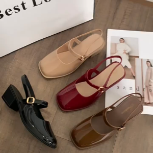 Parisian Chic Mary Janes – French Retro Style Square Toe 4cm Block Heel Adjustable Buckle Elegance for Effortless Everyday Glam