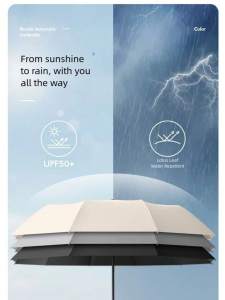 One portable folding umbrella suitable for use on both sunny and rainy days. There are large and small models