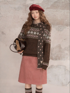 loveheynew | Áo Sweater Rộng Rãi Họa Tiết Fair Isle