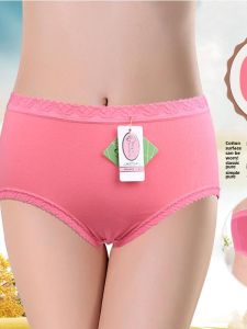 Yadeli Pure Cotton Triangle Panties High Waist Womens Underwear Butt Covering Simple Design plus Size for Plump Women
