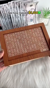 (tabung kayu 10k) MONEYBOX-Save up to RM10000Wooden Cash Saving BoxMoney Storage Organizer  Cash/Coin 2 sides Piggy Handcrafted Money JarEco-friendly box made of wood