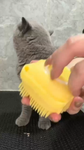 Silicone Pet Bath & Massage Brush – 2-in-1 Cleaning and Deshedding Brush with Liquid Dispenser for Cats & Dogs Silicone Pet Shampoo Bathing Glove Massage Shower Brushes Soft Hair Scrub Ball Paw Cleaner Wash