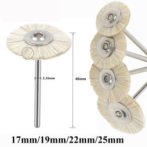 10Pcs/Bag 2.35mm Polishing Brush Wheel Dental Laboratory Lab Materials Soft White Goat Hair Rotary Tools Low Speed HP Shank Buff