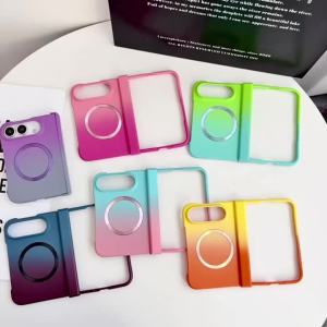 szhaiyu | For iPhone Ultra iPhone 18 Fold Phone Case For Magsafe With Fashion Premium feel Gradient color With Hinge Protection PC Cover