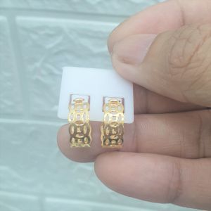 Bông Tai Kim Tiền Dáng Thon Cao Cấp-Dùng lâu dài tắm rửa thoải mái không phai không kiêng mồ hôicó pha vàng bên trong (Có Ký Hiệu-Dùng Như Vàng)