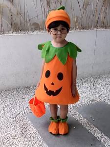 Pumpkin Costume Handbag Halloween Cosplay Romper Set Boy Girl Stage Performance Holiday Dress Up Clothes with Hat Carnival Gift