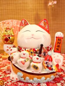 11inch 超大号招财猫 可摇手 电池款 风水摆件 招财进宝 存钱罐 开业礼物 家居装饰 Lucky Fortune Cat Large Size Lucky Cat Piggy Bank Feng Shui Decor Home Decoration