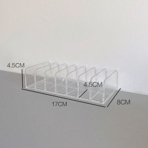 1pc Plastic Transparent 7-Slot Cosmetic Organizer Multi-Functional Makeup Holder Home Office Bathroom Dressing Table Sorting Box