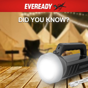 Eveready Value Rechargeable Lantern Hybrid 110 LED Lumens with 3 Modes USB / Battery VPLNL8