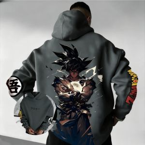 Dragon Ball Goku Oversized Anime Hoodie Men Women Vintage Pullover Sweatshirt New Autumn Y2k Hooded Jacket Streetwear Casual Top