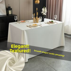 Custom White Satin Tablecloth Luxurious