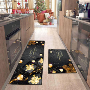 VIKAMA 1/2pcs Christmas-Themed Doormat Durable Non-Slip Entrance Hall Mat Kitchen Rug For Festive Gatherings Seasonal Home Décor