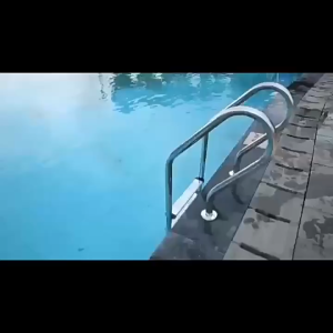 Stainless Steel Pool Steps Pool Escalator Inground Swimming Pool Ladder with Built‑in Handrails for Indoor & Outdoor Pools