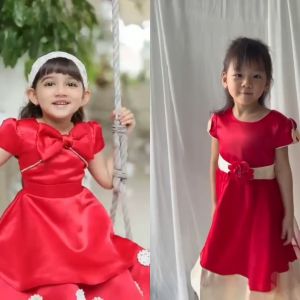 Baju Anak Perempuan Satin - Dress Anak Perempuan Lebaran Fashion 1-12 Tahun 4251 4346