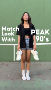 PEAK "90s" E233377H E233378H รองเท้าวิ่ง ฟิตเนส เทรนนิ่ง สไตล์คลาสสิค ยุค 90 นุ่ม เบา ใส่ได้ทุกโอกาส ระบายอากาศดี