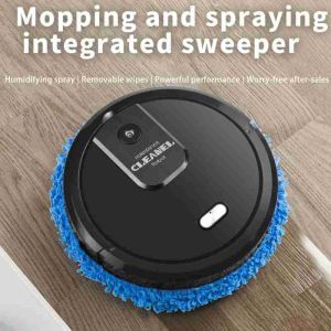 3-In-1 Wireless Floor Sweeping Robot 1500MAh อัจฉริยะถูแห้งและเปียกความชื้นการฉีดพ่นและฆ่าเชื้อหุ่นยนต์กวาดพื้นในครัวเรือน