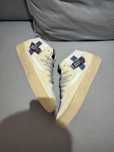 Rokit HNLY CLN Collaborative 33 Meter Brown Suede Mens Casual Shoes Vintage Mid-Top Slip-On Board Shoes Color Block Design