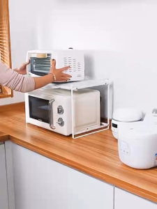 >SG Stock> 1/2 Tiers Stackable Rack Kitchen Shelf Kitchen Rack Microwave Oven Rack Toaster Rack Air Fryer Rack Rice Cooker Rack Kettle Rack Coffee Machine Rack Mixer Rack Oven Holder Oven Stand Toaster Stand Seasoning Rack Spices Rack Condiment Rack