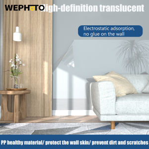 WEPHOTO สติ๊กเกอร์ฟิล์มป้องกันไฟฟ้าสถิต HD ติดผนังฟิล์มกันรอยแบบสีลาเท็กซ์ลอกออกได้แผ่นรูปวาดติดผนังทำความสะอาดง่าย
