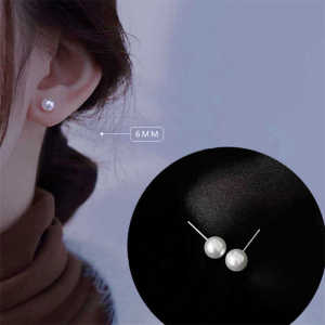 Mini Pearl Stud Earrings Sleeping No Removal Ear Cuff Simple Versatile Ear Jewelry Student Fashion Trend Fresh out Alloy/Dipped Silver/Dipped Gold Geometric Pattern Womens Earrings