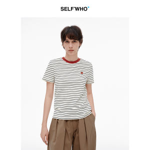 Cheerful Design Small Petite Sailor Striped Short Sleeve T-shirt