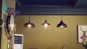 Đèn thả chao lồng sắt HÂN BÁCH kiểu dáng vintage cực đẹp D360
