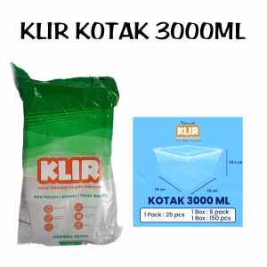 Thinwall Food Container 3000ml (25 pcs) Klir - Kotak Makan Tahan Panas