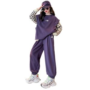 Girl Fleece-Lined Sweater Suit 2025 New Arrival Childrens Clothing Fashionable Stylish Womens Youth Autumn and Winter Vest Three-Piece