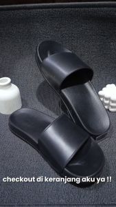 SANDAL SELOP PRIA/WANITA POLOS HITAM