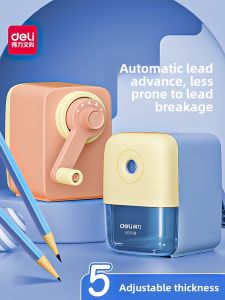 deli | Hand-Cranked Automatic Lead Advance Portable Childrens Pencil Sharpener