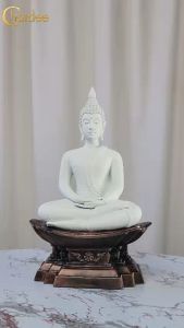 พระประจำวันพฤหัสบดี พระพุทธรูปปางสมาธิ เสริมความสำเร็จในการงานและการเรียน ของขวัญมงคล สีขาว