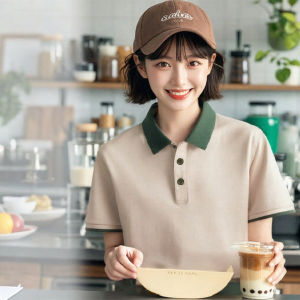 FAYILANG | Ice Silk Custom Printed Logo Polo Shirts Work Uniform Female Short Sleeve