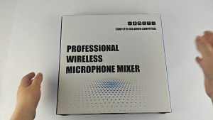 4-Channel Wireless Audio Mixer with Dual Microphone and USB Connectivity - Ideal for Karaoke Stage