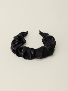 Black Satin Hairband High Hairline Glossy Vintage Style Christmas Fashion Accessories Hair Ornaments VINTAGETASTE Brand