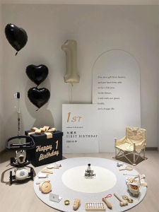 Korean Style Baby 100 Days Birthday Decoration Trendy Forest System KT Board Background Wall Scene Decor Balloon Accessories