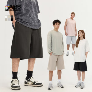 Lạm Phát Thương Hiệu Người Đàn Ông Của thời trang trẻ trung 2024 Mùa Xuân/Mùa Hè 445G Nặng màu đất Cơ Bản Quần Short Đường Phố thời trang rộng thùng thình Thương Hiệu Capris