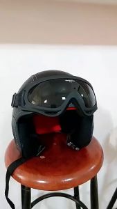 Helm Motor Anak Pororo Retro usia 2-6 Tahun Polos - pr polos kcmt sky