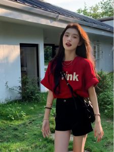 SUSHOUWANGE | Stylish Letter Printed T-Shirt for Women