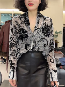 QINGNAER | Elegant Slim Silk Burnout Shirts