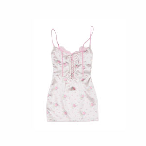 1JINN STUDIO | Satin Bone Corset False Two-piece Dress