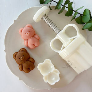 Cartoon Bear Pattern Pastry Mold Hand Press