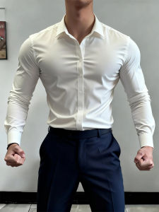 LIUBU | Elegant Slim Fit White Shirt Mens Suit Wear