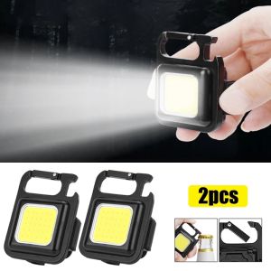 Ann-Car 1PC Mini LED Flashlight Work Light Portable Pocket Flashlight Keychains USB Rechargeable for Outdoor Camping Small Light Corkscrew