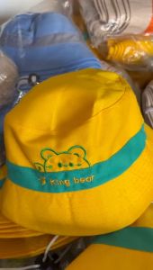 Topi Bucket Anak Motif King Bear Beruang Pakai Tali Topi Ember Anak Perempuan Lucu Model Korea