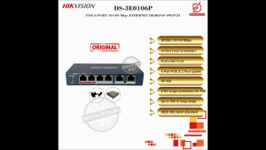 Switch POE Hikvision DS-3E0106P-E/M 10/100 Mbps 4 Port POE+ 2 Port Uplink