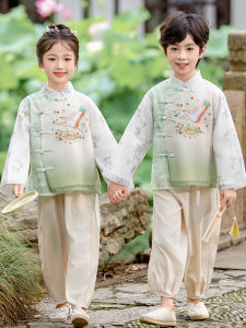 Childrens Hanfu Costume Set National Learning Performance Outfit Boy Girl Tang Suit Ancient Costume Baby Toddler Kids Show Clothes