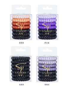 ยางรัดผมสายโทรศัพท์ Spaiery ยางรัดผมทรงกลมแบบหนาและหน่วงแรงดันสูงสำหรับผู้หญิงและเด็ก
