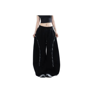 Leisure Korean Street Style Letter Printed Wide Leg Sweatpants