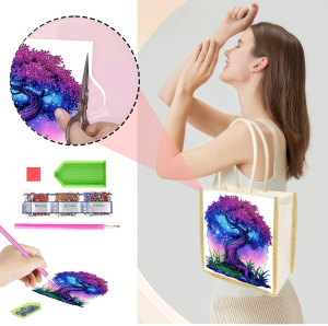 other | 1 Piece of Diamond Painting Shopping bag fir tree Pattern Canvas Material Interchangeable Pattern very Suitable for Daily us