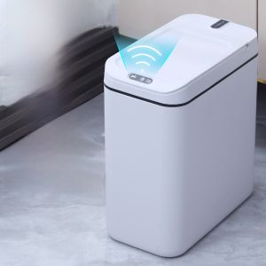 Smart Electric Waste Bin with Bag Changing Box Induction Kitchen Living Room Bathroom Home Use Plastic Garbage Can